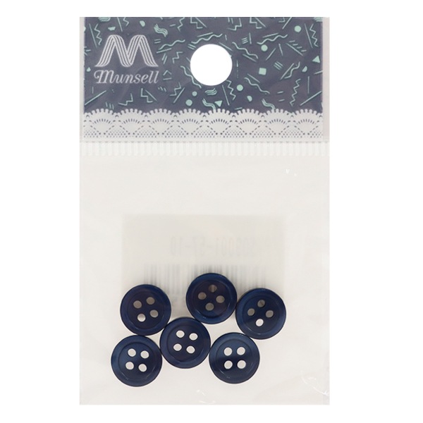 ボタン 『シャツボタン 四つ穴 10mm 6個入り 57番色 PVSO9001-57-10