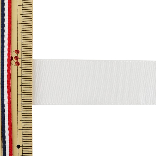 リボン 『両面サテンリボン オフホワイト 25mm×3m』 ソーイング
