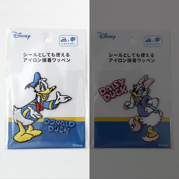 ドナルドダック デニムジャケット バックプリントにワッペン