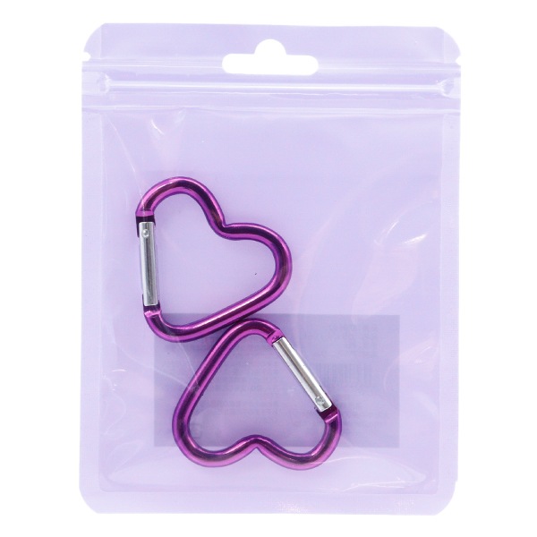 手芸金具 『カラビナ ハート 2個入り パープル OSH-02』 KIYOHARA 清原