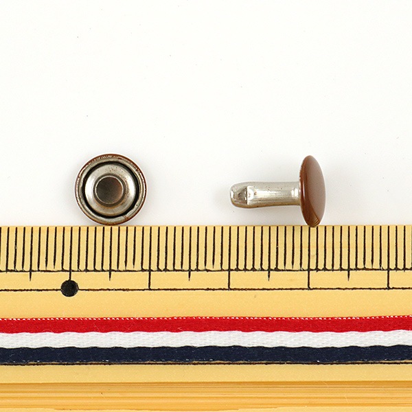 手芸金具 『両面足長カシメ 中 茶 10個入り 11006-08』 LEATHER CRAFT