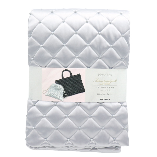 生地 『サテンパールキルト カットクロス 約65cm×100cm グレー NRF