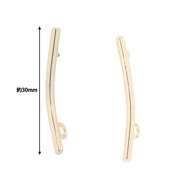 yuyuyu さま専用　BAR JEWELLERY ゴールドカーブピアス 手芸金具 『ステンレスピアス カーブスティック カン付き ゴールド 金