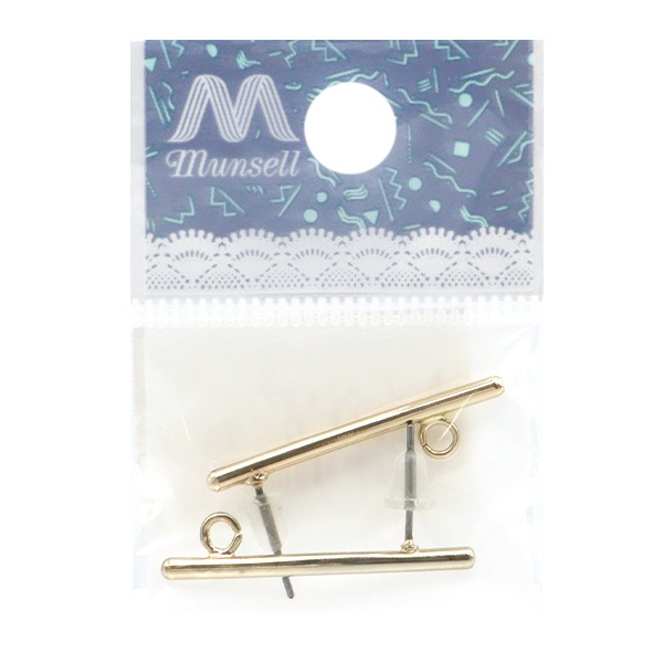 585 14金メッキ✨カフス ゴールドスウィヴル式 直線 スティック T字