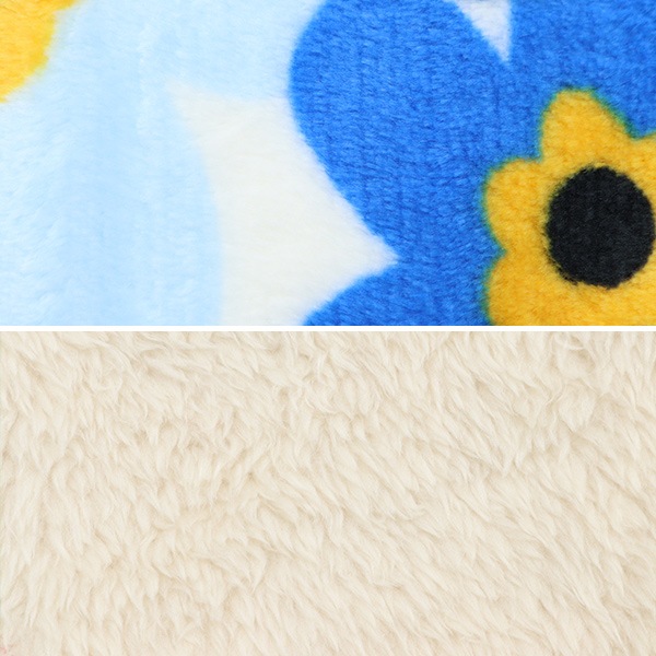 防寒具 『裏ボアブランケット 花柄 ネイビー SN18W-23』 既製品