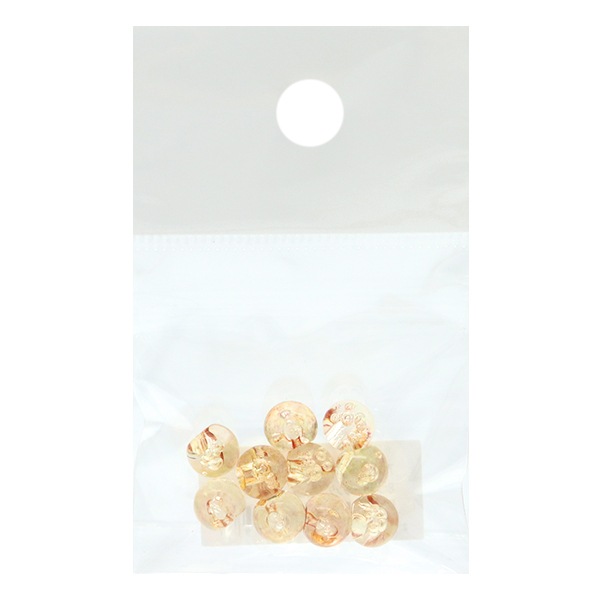 ビーズ 『アクリルパーツ 鈴丸 バブル 10個入り オレンジ 8mm』 ビーズ 