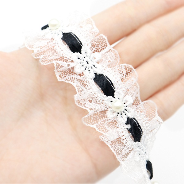 数量5から】 レースリボンテープ 『リボン装飾レース 約35mm幅
