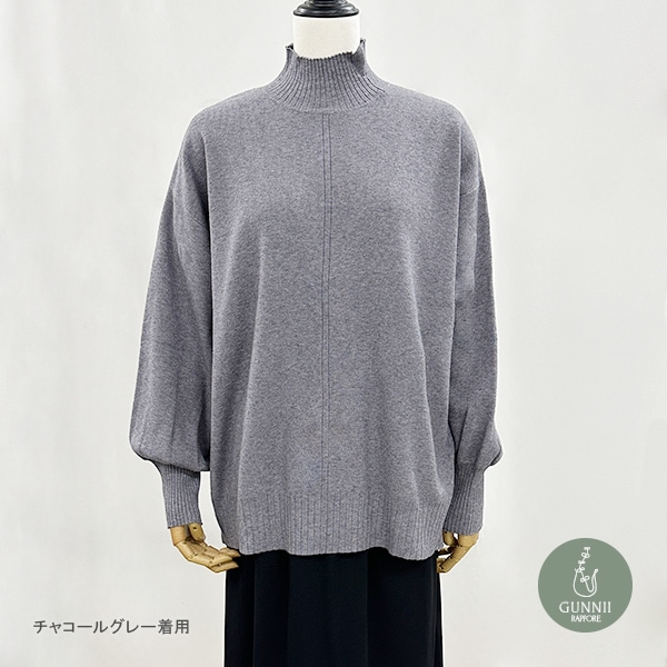 トップス 『ボリューム袖ハイネックニットセーター ホワイト SA00324