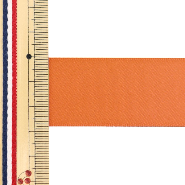 リボン 『ポリエステル両面サテンリボン オレンジ 28mm×3m』 服飾
