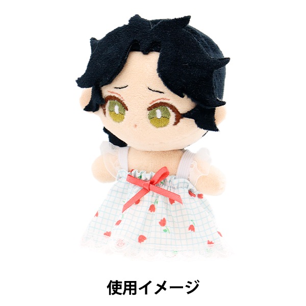 ハンドメイド★ホワイト。ひまわり柄ワンピース★ぬいば♡ストラップ用コスチューム ひまわり刺しゅうワンピース(80cm オフ ホワイト): キッズ