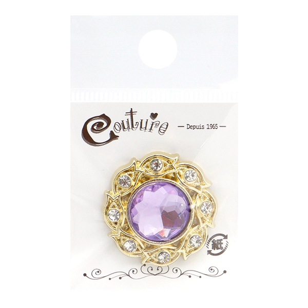 手芸パーツ 『ビジューセンターパーツ 1個入り 30mm×30mm パープル OSG