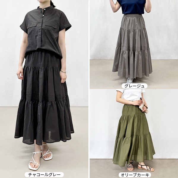 gasa*grue ガサグルー コーデュロイ ティアードスカート スカート