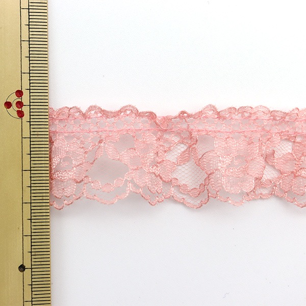 数量5から】 レース 『ラッセルフリル 幅約3.5cm ピンク 34812Y-3