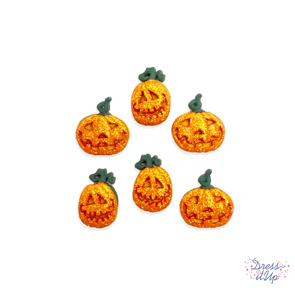 チョコたん⭐️ ボタン 『チルドボタン Glitter Pumpkins 4859』 Dress It Up