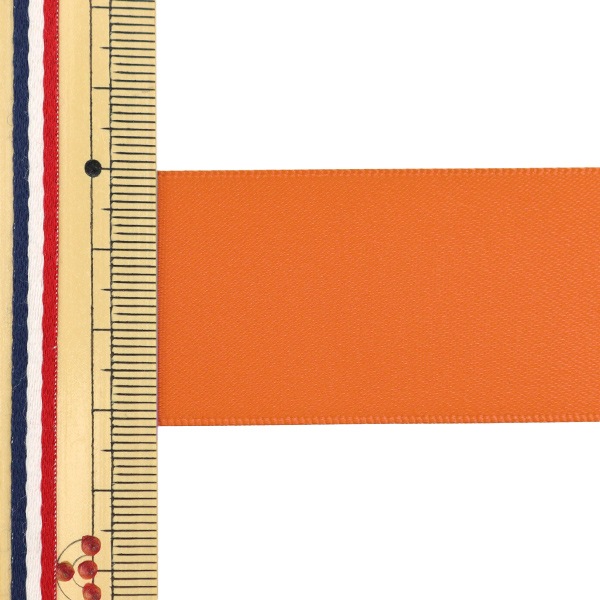 リボン 『ポリエステル両面サテンリボン オレンジ 32mm×3m』 服飾