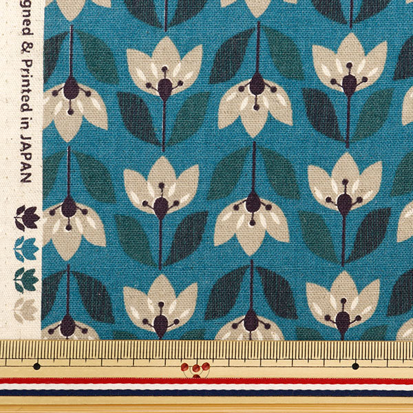 mets★5m*綿麻キャンバス北欧風シンプルモダン*black*ブロック1E mets☆5m*綿麻キャンバス*北欧の森*フラワー花柄*