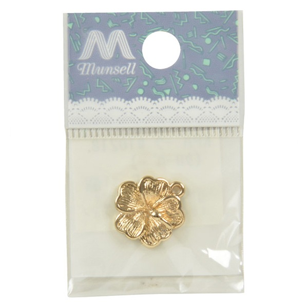 手芸金具 『チャーム 花 ゴールド No.10218』 ビーズ,ビーズ金具