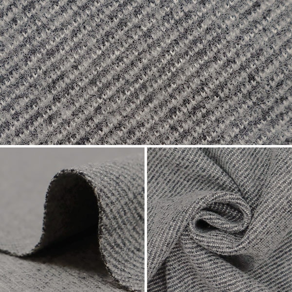 数量5から】 生地 『ウールライク ポリエステル ストライプ チャコール