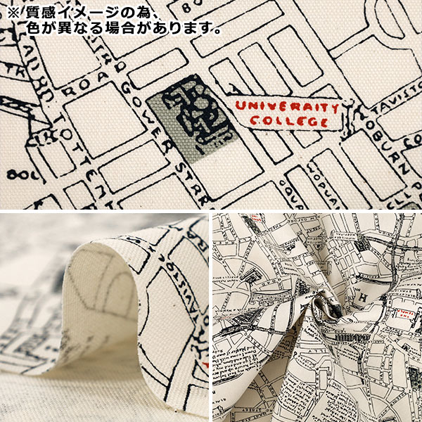 生地一覧① 数量5から】 生地 『オックスプリント マップ カーキ 38134-1B』 生地