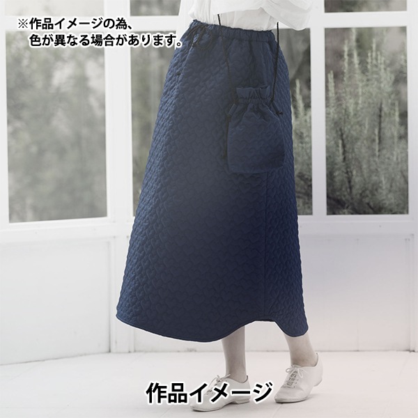 数量5から】 生地 『キルティング ネロリローズ ハートキルト ネイビー