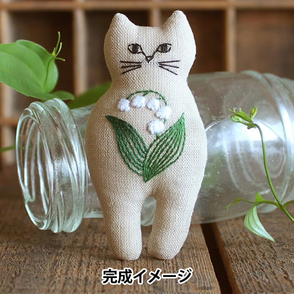 刺しゅうキット 『nekogao 刺繍ブローチ 水玉 PHC-103-2』 Piece
