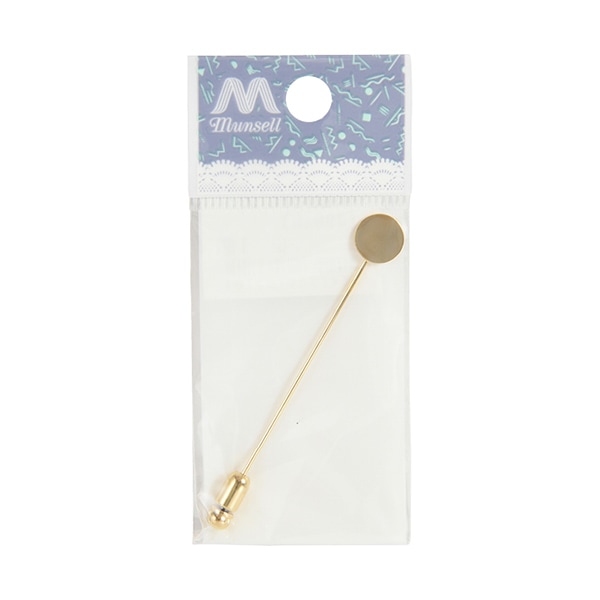 手芸金具 『ハットピン 9mm板付き ゴールド #9016』 ビーズ,ビーズ金具