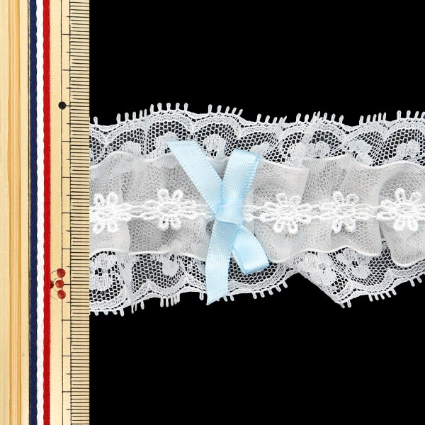 数量5から】 レースリボンテープ 『リボン装飾レース 約60mm幅 ライト