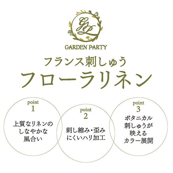 刺しゅう布 『STITCH CLOTH GARDEN PARTY フランス刺しゅう フローラ