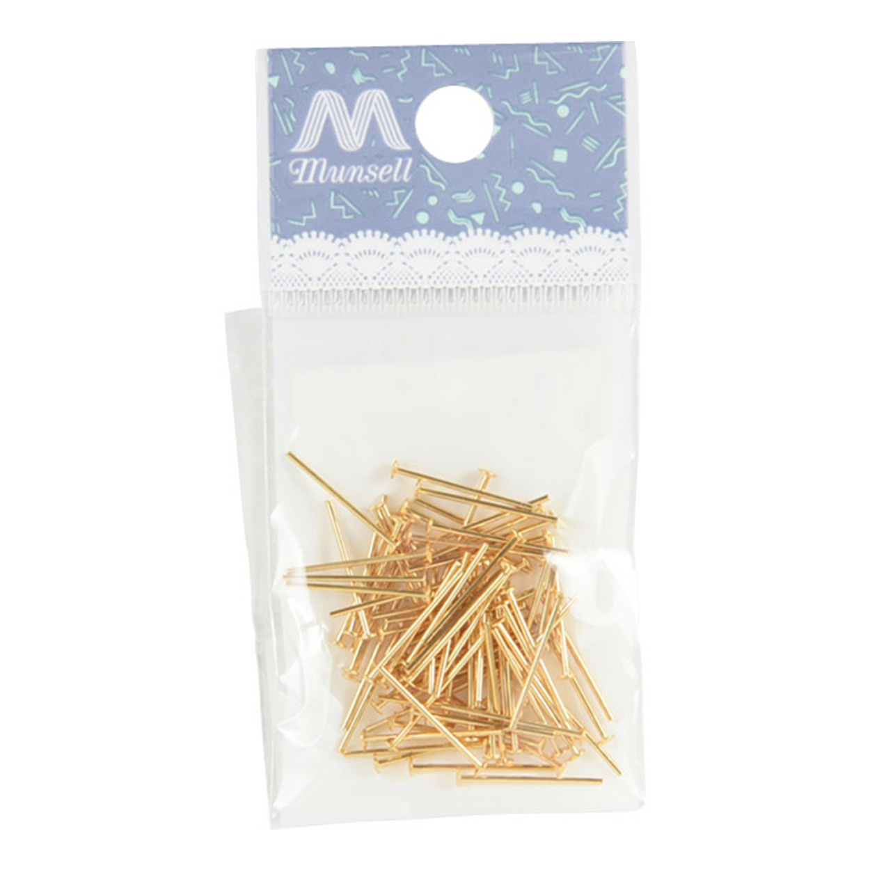 手芸金具 『Tピン ゴールド 0.7mm×15mm』 ビーズ,ビーズ金具,ピン類,T 