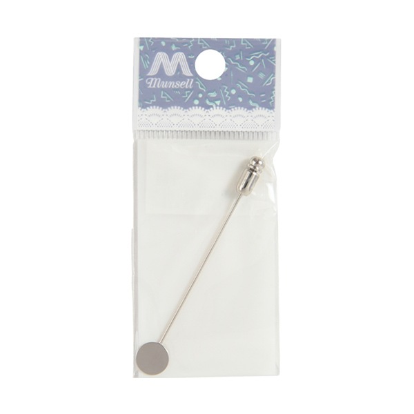 手芸金具 『ハットピン 9mm板付き シルバー #9016』 ビーズ,ビーズ金具