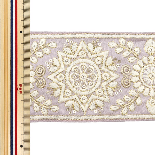 数量5から】 手芸ブレード 『2024 インド刺繍ブレード パープル