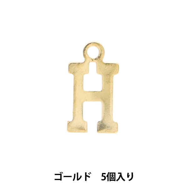 アクセサリー素材 『チャーム アルファベットK ゴールド 5個入リ