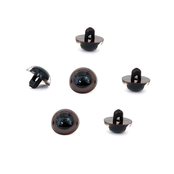 手芸金具 『B目ボタン式 薄茶 10.5mm 6個入 CRYSTAL EYES』 ぬいぐるみ
