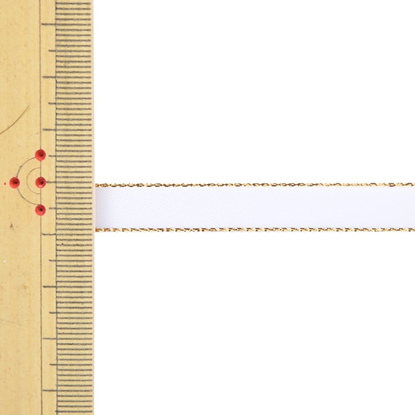 リボン 『メタリックエッジサテンリボン 58801 9mm幅×5m 一反