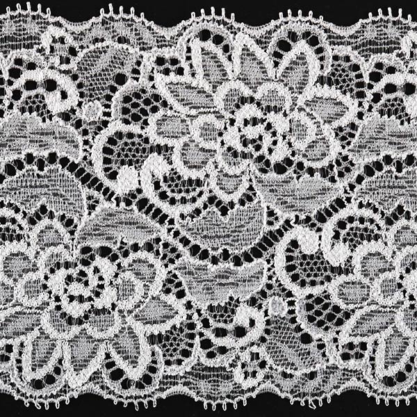 数量5から】 レースリボンテープ 『ストレッチラッセルレース 白 幅約