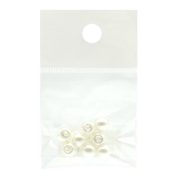 ビーズ 『アクリルパーツ 鈴丸 パール 8個入り ホワイト8mm』 ビーズ 