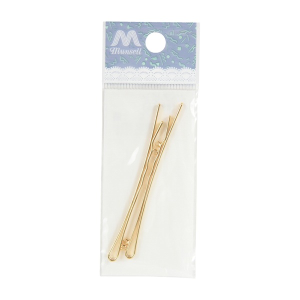 手芸金具 『ヘアピン 2個カン付き 67mm ゴールド #9055』 ビーズ