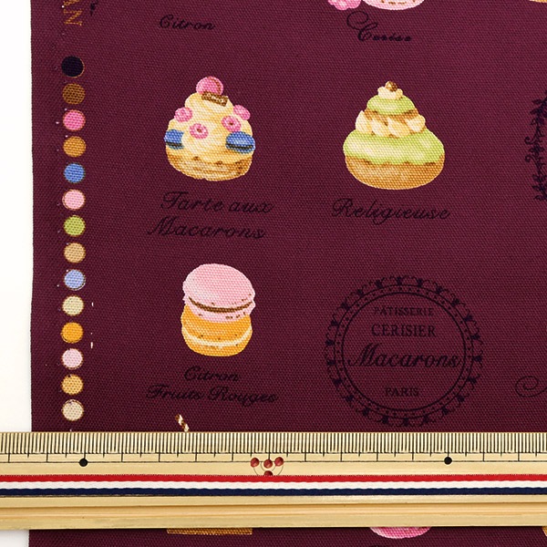 数量5から】 生地 『マカロン オックス ワイン 156067-14』 YUWA 有輪