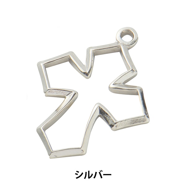 手芸金具 『KPパーツ #407 クロス シルバー 1個入り』 ビーズ,ビーズ