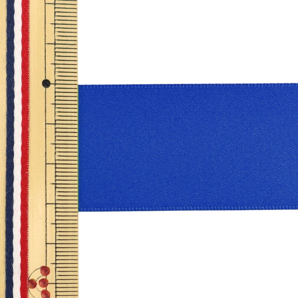 リボン 『ポリエステル両面サテンリボン 青 32mm×3m』 服飾,リボン,一