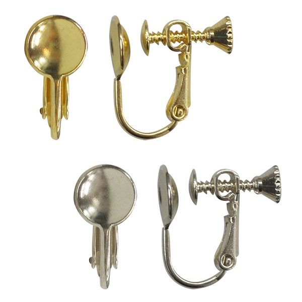 手芸金具 『ネジバネ玉用イヤリング8mm 金色』 ビーズ,金具・留め具