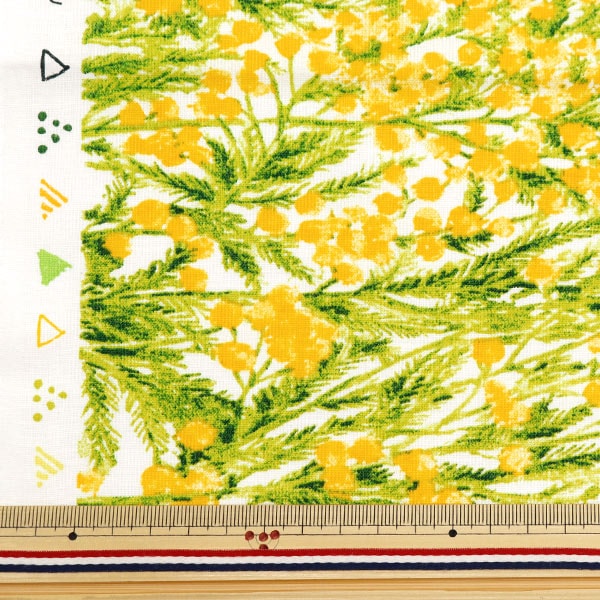 ミモザ 数量5から】 生地 『mOmen-t モーメント 綿麻ソフリー ミモザ柄