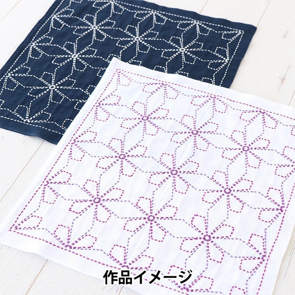 刺しゅう布 『花ふきん布パック 鉄線 白 H-1140』 Olympus