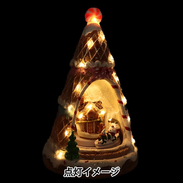 クリスマスオブジェ　　　オンリーワン商品 クリスマス雑貨 『クリスマスオブジェD 音楽&ライト付 CMG-24014