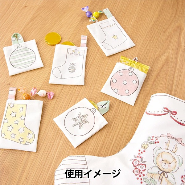 生地 『シーチング ナチュラルクリスマスパネル カットクロス 約