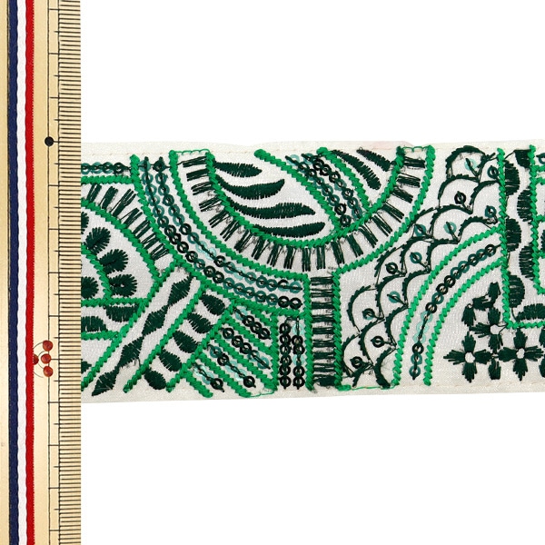 イラン　手彫り　プレート 数量5から】 手芸ブレード 『2023 インド刺繍ブレード 604E
