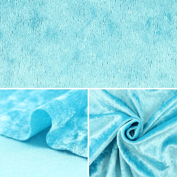 数量5から】 生地 『クラッシュベロア ブルー 水色 GD3300-165』 生地