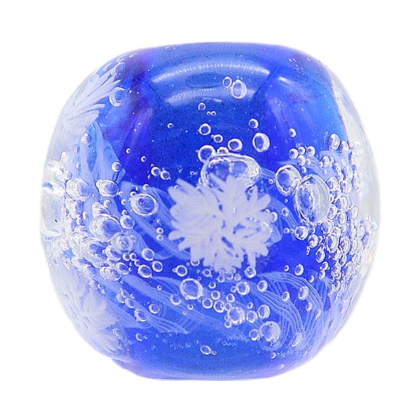 青色の　アフリカとんぼ玉 青色のアフリカとんぼ玉 工芸品
