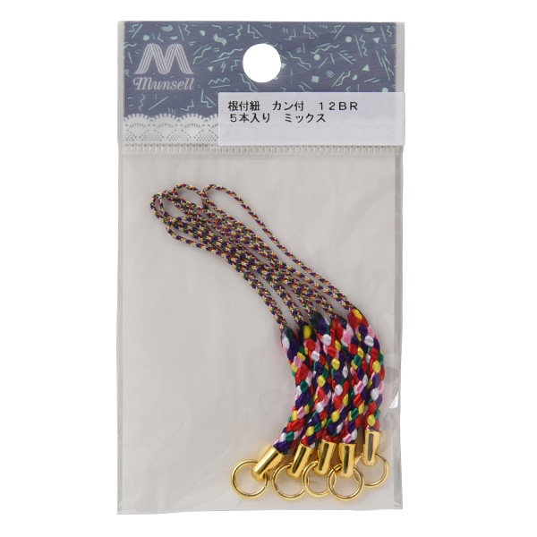 手芸金具 『根付紐 カン付き ミックス 5本入り 12C』 ビーズ,ビーズ