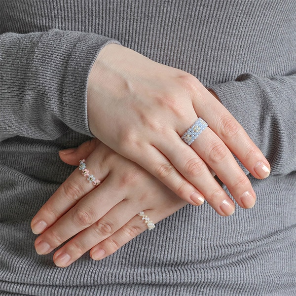 ビーズキット 『ビーズリングキット パーリーカラーミックス HCA31//1